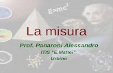 La misura Prof. Panaroni Alessandro ITIS E.Mattei Urbino.