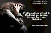 Problematiche attuali in Medicina del Lavoro: Stress, Burn out, Mobbing Prof. Francesco Mocci Università di Sassari U.O. di Medicina del Lavoro.