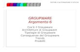 SISTEMI DAUTOMAZIONE DUFFICIO GROUPWARE Argomento 6 GROUPWARE Argomento 6 Cosè il Groupware Architetture di Groupware Tipologie di Groupware Conseguenze.