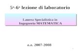 1 5 a -6 a lezione di laboratorio Laurea Specialistica in Ingegneria MATEMATICA Laurea Specialistica in Ingegneria MATEMATICA a.a. 2007-2008.