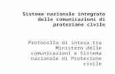 Sistema nazionale integrato delle comunicazioni di protezione civile Protocollo di intesa tra Ministero delle comunicazioni e Sistema nazionale di Protezione.