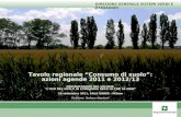 DIREZIONE GENERALE SISTEMI VERDI E PAESAGGIO Tavolo regionale Consumo di suolo: azioni agende 2011 e 2012/13 PRESENTAZIONE DEL VOLUME: LUSO DEL SUOLO IN.