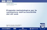 0 Proposta metodologica per la valutazione dellaccessibilità dei siti web Andrea Crevola, Sonia Modeo CSP – Innovazione nellICT.