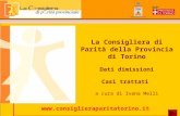 La Consigliera di Parità della Provincia di Torino Dati dimissioni Casi trattati a cura di Ivana Melli .