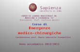 Anno accademico 2012/2013 Corso di Emergenze medico-chirurgiche Sapienza UNIVERSITÀ DI ROMA CORSO DI LAUREA MAGISTRALE IN MEDICINA E CHIRURGIA "D Presidente: