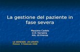 La gestione del paziente in fase severa Massimo Cadelo U.O. Geriatria ASL 10 Firenze LE DEMENZE: UN UPDATE Firenze 9 Febbraio 2008.