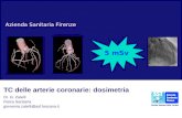Azienda Sanitaria Firenze TC delle arterie coronarie: dosimetria Dr. G. Zatelli Fisica Sanitaria giovanna.zatelli@asf.toscana.it 5 mSv.