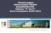 Monitoraggio INSUCCESSO PRIMO QUADRIMESTRE Istituto P. Verri Anno Scolastico 2010-2011 Dati elaborati dalla prof. Laura Bianchi.