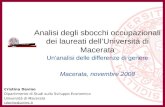Analisi degli sbocchi occupazionali dei laureati dellUniversità di Macerata Unanalisi delle differenze di genere Macerata, novembre 2008 Cristina Davino.