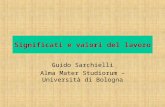Significati e valori del lavoro Guido Sarchielli Alma Mater Studiorum – Università di Bologna.