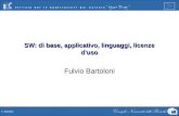 F. Bartoloni SW: di base, applicativo, linguaggi, licenze d'uso Fulvio Bartoloni.