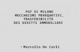 PGT DI MILANO MECCANISMI PEREQUATIVI, TRASFERIBILITÀ DEI DIRITTI IMMOBILIARI Marcello De Carli.