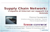 Una Società Finmeccanica 23.11.2001Elsag - Informazioni Proprietarie1 Supply Chain Network: Limpatto di Internet nei rapporti tra Aziende Franco Cavagnaro.