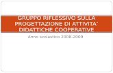Anno scolastico 2008-2009 GRUPPO RIFLESSIVO SULLA PROGETTAZIONE DI ATTIVITA DIDATTICHE COOPERATIVE.