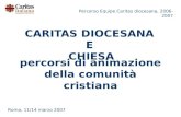 Percorso Equipe Caritas diocesana, 2006-2007 Roma, 11/14 marzo 2007 CARITAS DIOCESANA E CHIESA percorsi di animazione della comunità cristiana.