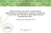 Tanti eventi, un solo contenitore: l'agricoltura lombarda si mette a sistema. I risultati del network dell'agricoltura lombarda 2012 Indagine post campagna.