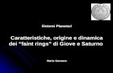 Caratteristiche, origine e dinamica dei faint rings di Giove e Saturno Sistemi Planetari Mario Gennaro.