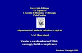 Vaccini e vaccinazioni nel 2006: vantaggi, limiti e complicanze Università di Roma La Sapienza I Facoltà di Medicina e Chirurgia Polo Pontino Dipartimento.