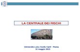 LA CENTRALE DEI RISCHI Universit à Luiss Guido Carli – Roma Universit à Luiss Guido Carli – Roma 10 maggio 2013 10 maggio 2013.