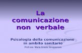 La comunicazione non verbale Psicologia della comunicazione in ambito sanitario Prof.ssa Maria Grazia Strepparava.
