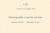 Cidi Firenze 13 maggio 2012 Demografia e storia umana Sandra Chesi – primaria Vinci.