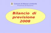Comune di Massa Lombarda Provincia di Ravenna Bilancio di previsione 2008.
