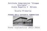 Istituto Comprensivo Cinque Giornate – Viale Mugello 5 Milano Scuola Primaria PIANO DELLOFFERTA FORMATIVA Anno scolastico 2013-2014.