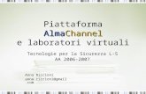 AlmaChannel Piattaforma AlmaChannel e laboratori virtuali Tecnologie per la Sicurezza L-S AA 2006-2007 Anna Riccioni anna.riccioni@gmail.com.