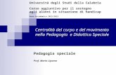 Centralità del corpo e del movimento nella Pedagogia e Didattica Speciale Università degli Studi della Calabria Corso aggiuntivo per il sostegno agli alunni.