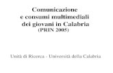 Comunicazione e consumi multimediali dei giovani in Calabria (PRIN 2005) Unità di Ricerca - Università della Calabria.
