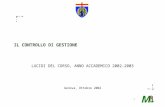 0 Genova, Ottobre 2002 IL CONTROLLO DI GESTIONE LUCIDI DEL CORSO, ANNO ACCADEMICO 2002-2003.