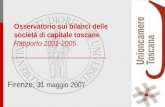 Firenze, 31 maggio 2007 Osservatorio sui bilanci delle società di capitale toscane Rapporto 2001-2005.