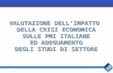 1 VALUTAZIONE DELLIMPATTO DELLA CRISI ECONOMICA SULLE PMI ITALIANE ED ADEGUAMENTO DEGLI STUDI DI SETTORE.
