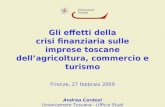 Gli effetti della crisi finanziaria sulle imprese toscane dellagricoltura, commercio e turismo Firenze, 27 febbraio 2009 Andrea Cardosi Unioncamere Toscana.