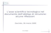 Bruna Baggio Gavirate, 26 marzo 2009 Lasse scientifico tecnologico nel documento dellobbligo di istruzione: alcune riflessioni.