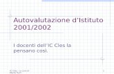 IC Cles - a cura di Mario Turri1 Autovalutazione dIstituto 2001/2002 I docenti dellIC Cles la pensano così.