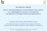 Programma nazionale di protezione dei minori stranieri non accompagnati Finanziato dal Ministero del Lavoro e delle Politiche sociali AVVISO N. 2/2012.