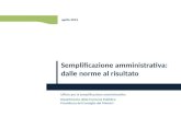 Semplificazione amministrativa: dalle norme al risultato Ufficio per la semplificazione amministrativa Dipartimento della Funzione Pubblica Presidenza.