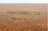 La desertificazione si ha quando zone non desertiche diventano desertiche. I suoli si impoveriscono sempre di più e la terra diventa sabbia. Il vento.