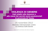 Osservatorio provinciale sulla violenza di genere Provincia autonoma di Trento 25 novembre 2012 Giornata internazionale contro la violenza sulle donne.