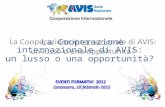 La Cooperazione internazionale di AVIS: un lusso o una opportunità?