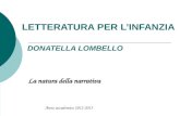 LETTERATURA PER LINFANZIA DONATELLA LOMBELLO La natura della narrativa Anno accademico 2012-2013.