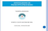 INNOVAZIONE DI PRODOTTO/PROCESSO TONINA ROGGIO PORTO CONTE RICERCHE SRL CAGLIARI, 16 MAGGIO 2007.
