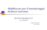 Middleware per il monitoraggio di flussi real-time Reti Di Calcolatori LS A.A. 2003/04 Alberto Mancini mat. 170363.