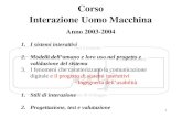1 Corso Interazione Uomo Macchina Anno 2003-2004 Umano Calcolatore Nel Contesto Processo di Sviluppo 1.I sistemi interattivi 2.Modelli dellumano e loro.