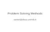 Problem Solving Methods sartori@disco.unimib.it. Problem solving method (psm) Algoritmo che determina come la conoscenza specifica del dominio (csd) è