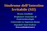 Sindrome dellIntestino Irritabile (SII) Bruno Annibale Professore Associato di Gastroenterologia Università La Sapienza Roma Ospedale SantAndrea bruno.annibale@uniroma1.it.