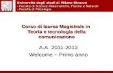 Corso di laurea Magistrale in Teoria e tecnologia della comunicazione Università degli studi di Milano Bicocca - Facolta di Scienze Matematiche, Fisiche.