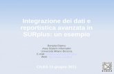Integrazione dei dati e reportistica avanzata in SURplus: un esempio Bonaria Biancu Area Sistemi Informativi Università Milano Bicocca E-mail: bonaria.biancu@unimib.itbonaria.biancu@unimib.it.