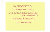 UN PROGETTO DI CONTINUITA TRA LA SCUOLA DELLINFANZIA ARCHIMEDE E LA SCUOLA PRIMARIA G. MARCONI.